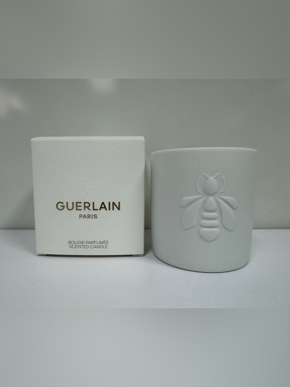 Guerlain Paris White Embossed Bee Scented Candle
